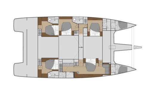Catamaran Fountaine Pajot Alegria 67 Boot Grundriss