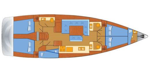 Sailboat Jeanneau sun odyssey 519 boat plan