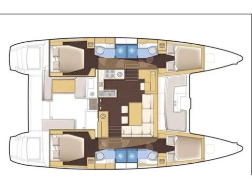 Catamaran  Lagoon 42 Boat layout