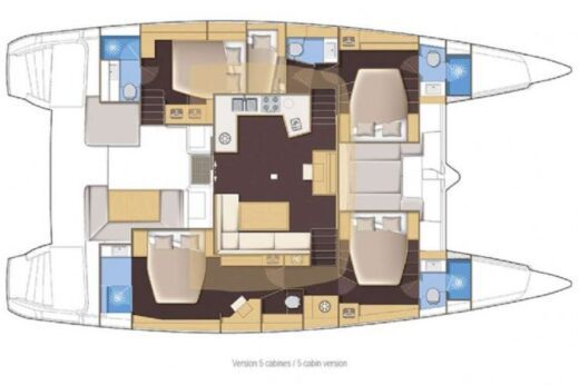 Catamaran Lagoon Lagoon 52f Boot Grundriss