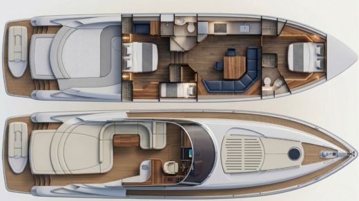 Motor Yacht Sunseeker Predator 68 Boot Grundriss