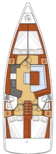 Sailboat BENETEAU OCEANIS 45 Planimetria della barca