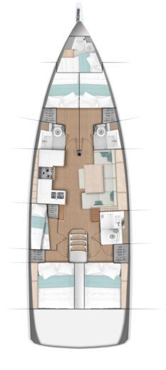 Sailboat Jeanneau Sun Odyssey 490 Plano del barco