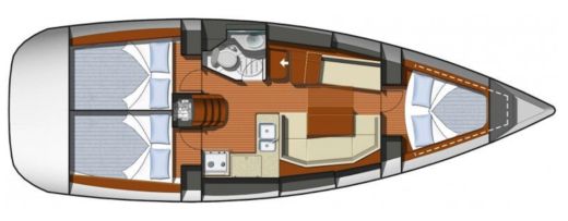 Sailboat Jeanneau Sun Odyssey 36i Plan du bateau