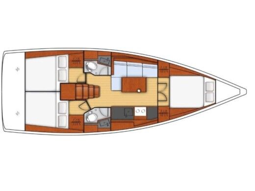 Sailboat BENETEAU OCEANIS 38 Plano del barco