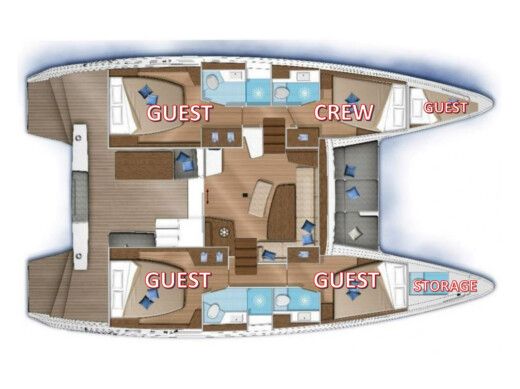 Catamaran Lagoon Lagoon 42 Boat layout