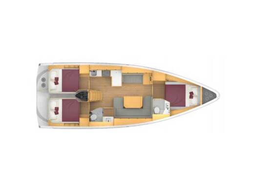 Sailboat  Bavaria C42 Boot Grundriss