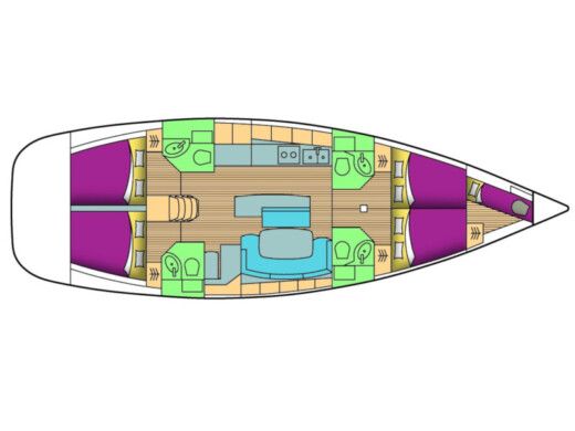 Sailboat Beneteau Cyclades 50.4 Boat design plan