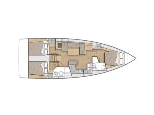 Sailboat  Oceanis 40.1 (3 cab) Plano del barco