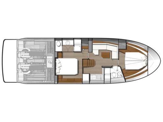 Motorboat Jeanneau Leader 46 Plattegrond van de boot