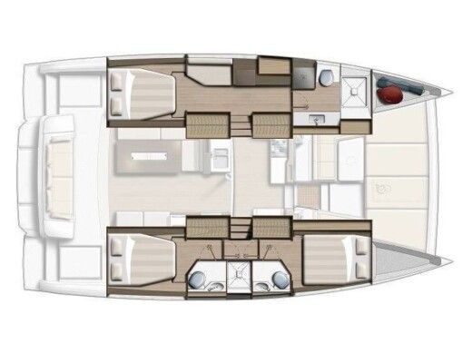 Catamaran  Bali 4.2 Full Equipe Plano del barco