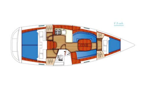 Sailboat Beneteau Oceanis Clipper 343 Plan du bateau