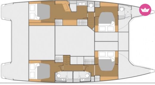 Catamaran Fountaine Pajot Saba 50 Plano del barco