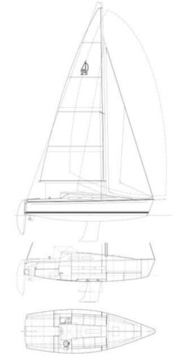 Sailboat Dehler Dehlya 25 Boot Grundriss