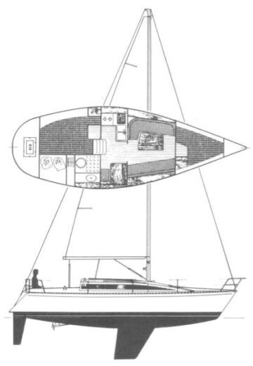 Sailboat Beneteau First 305 Boot Grundriss