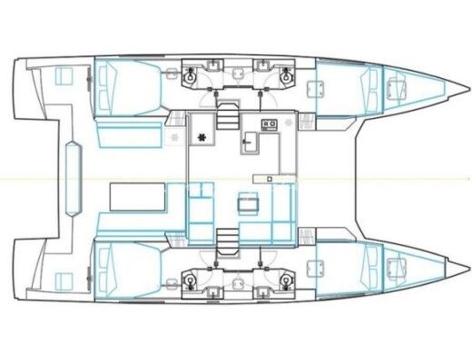 Catamaran  Nautitech 46 Fly Boot Grundriss