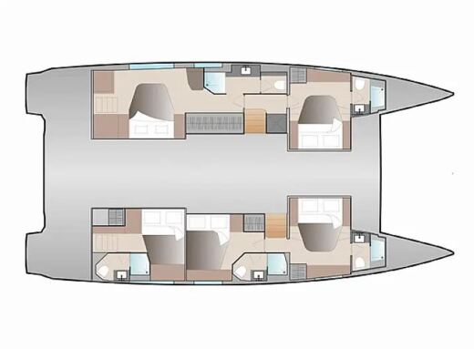 Catamaran Fountaine Pajot Aura 51 Boat layout