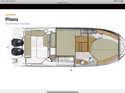 Motorboat Beneteau ANTARES 9OB Modèle 2020 boat plan