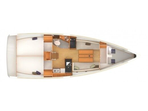 Sailboat  Sun Odyssey 349 Boat layout