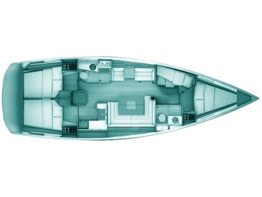 Sailboat JEANNEAU SUN ODYSSEY 439 Plattegrond van de boot