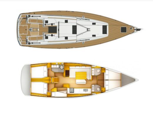 Sailboat Jeanneau Sun Odyssey 509 Plano del barco