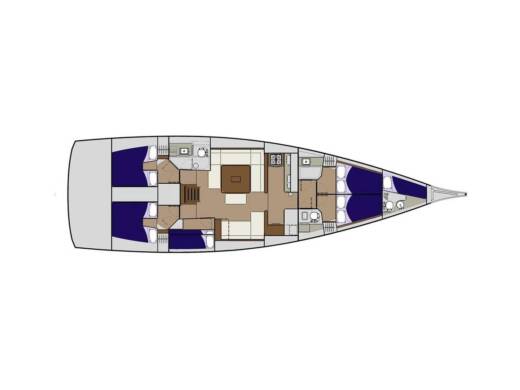 Sailboat  Dufour 560 Plattegrond van de boot