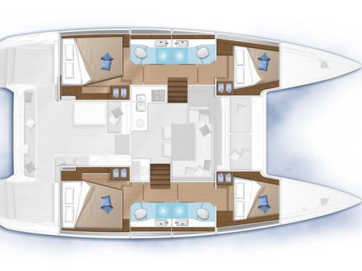 Catamaran  Lagoon 40 Boat layout