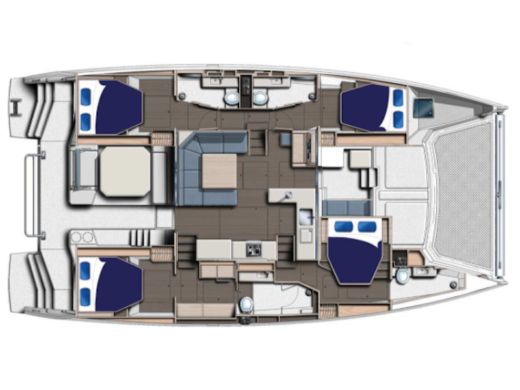 Catamaran  Leopard 50 Boot Grundriss