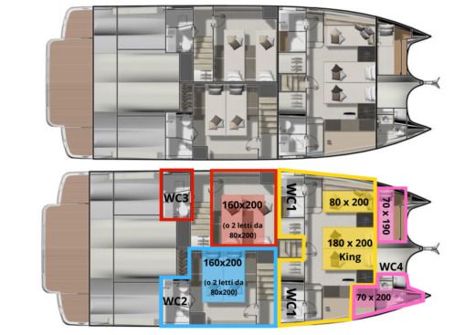 Motorboat Jeanneau Prestige M48 boat plan