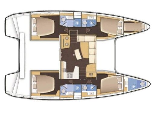 Catamaran  Lagoon 42 (4 dbl / 1 single ) Plan du bateau