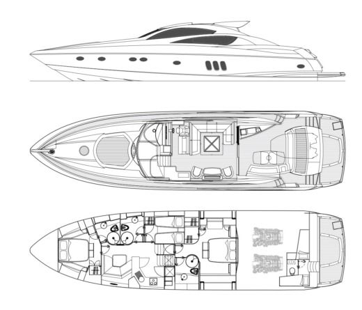 Motor Yacht Sunseeker 72 Predator boat plan