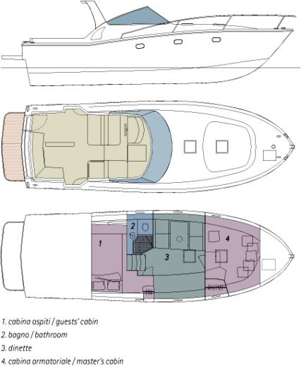 Motorboat Gagliotta Gagliardo 37 Plan du bateau