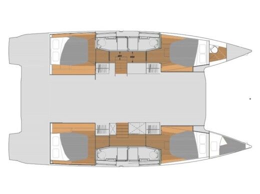 Catamaran Fountaine Pajot Elba 45 Boot Grundriss