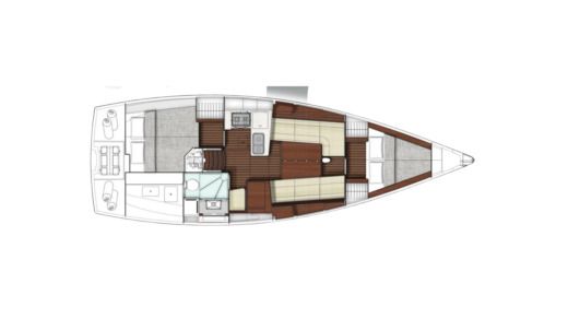 Sailboat XC 35 Plattegrond van de boot