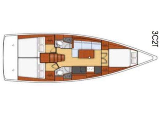 Sailboat BENETEAU OCEANIS 38.1 Planimetria della barca