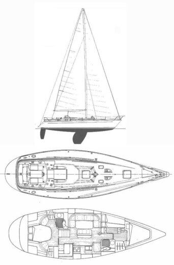 Sailboat Grand Soleil Grand Soleil 45 Plattegrond van de boot