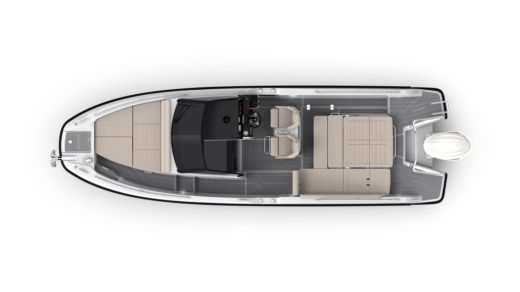 Motorboat Quarken 27 T-top Plattegrond van de boot
