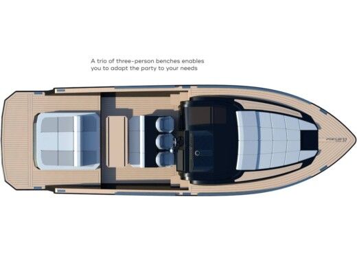 Motorboat FOCUS MOTOR YACHTS FORZA 37 Planimetria della barca