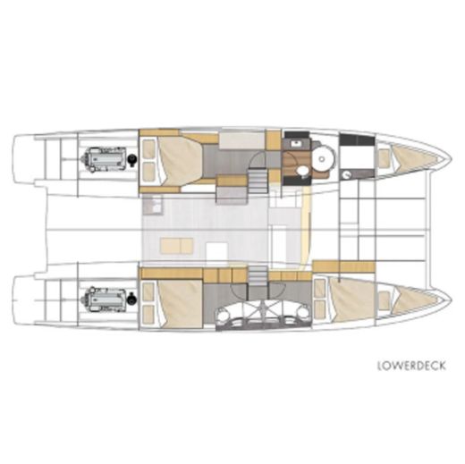 Catamaran Fountaine Pajot Cumberland 44 boat plan