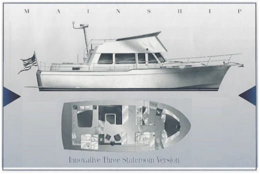 Motorboat MAINSHIP 430 TRAWLER Plattegrond van de boot