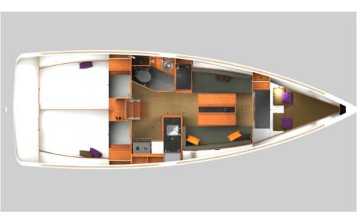 Sailboat JEANNEAU SUN ODYSSEY 349 Boat design plan