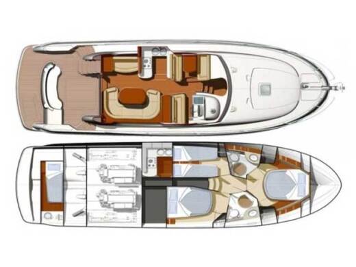 Motorboat JEANNEAU PRESTIGE 46 FLY boat plan