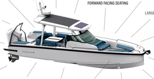 Motorboat Axopar Sun top 29 Plattegrond van de boot