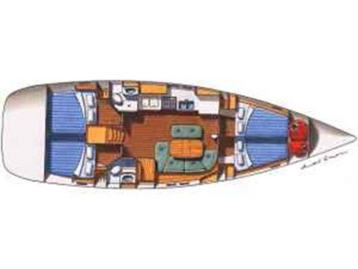 Sailboat Beneteau Oceanis 473 Planimetria della barca
