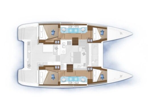 Catamaran  Lagoon 40 Boat layout