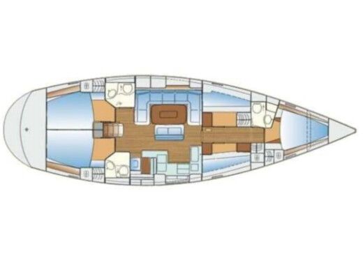 Sailboat Bavaria Bavaria 50 Plattegrond van de boot