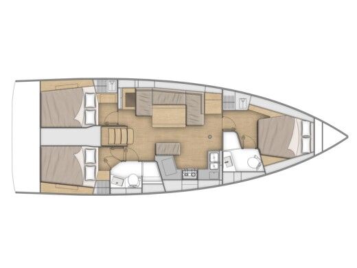 Sailboat Beneteau Oceanis 40.1 Plattegrond van de boot