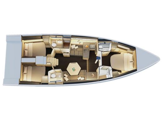 Sailboat  Dufour 48 Boot Grundriss