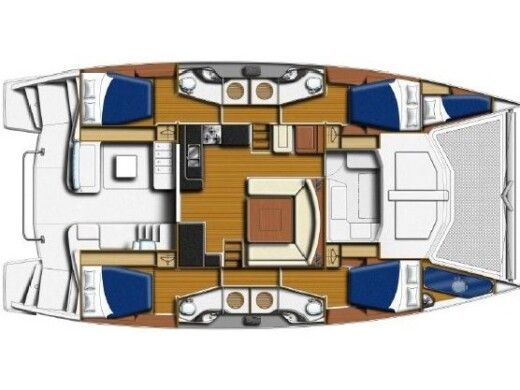 Catamaran  Leopard 48 Boat layout
