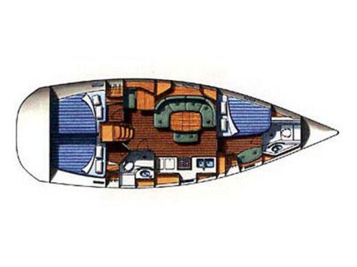 Sailboat Beneteau Oceanis 393 Clipper Plano del barco